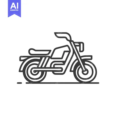 Aset premium populer: Minimalist Motorcycle Icon: Bold Line Art, Modern Design, Transportati