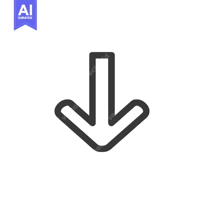 Popular premium asset: Bold Downward Arrow Icon with Rounded Edges on White Background