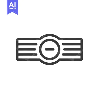 Premium design asset: Minimalist Projector Icon: Bold Outline, Central Lens, Horizontal Stri