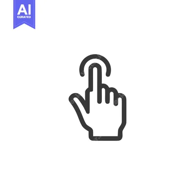 Aset desain premium: Finger Tap Icon: Minimalist Hand Gesture for Touchscreen Interaction