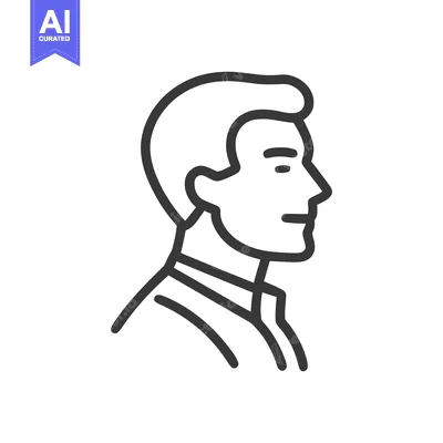 Premium design asset: Minimalist Line Art Portrait: Elegant Man in Profile