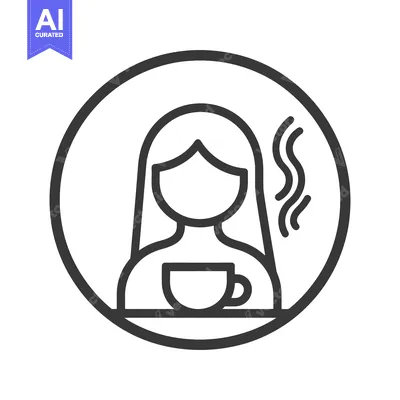 Aset premium populer: A woman is holding a steaming cup of beverage inside a circle