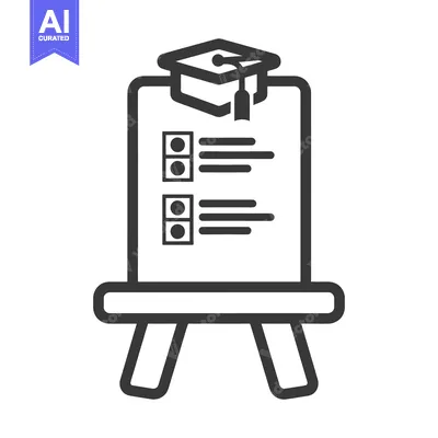 Aset desain premium: A graduation cap rests atop a study board with checklist items