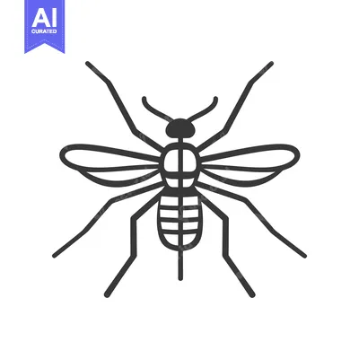 Popular premium asset: A black and white graphic representation of a mosquito insect