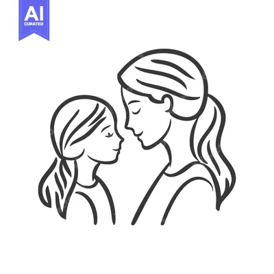 Aset premium populer: A mother and child sharing an intimate moment of connection