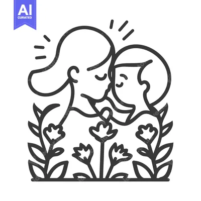 Popular premium asset: Loving mother and child embracing surrounded by blossoming flowers