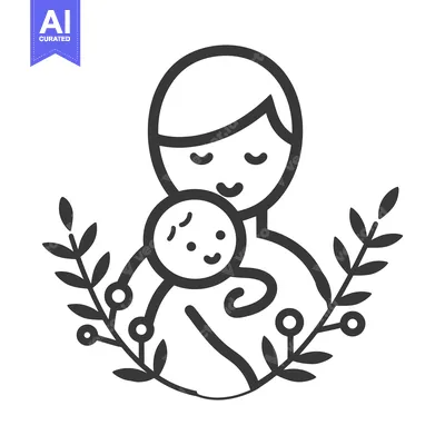 Popular premium asset: A mother lovingly cradles a baby adorned with decorative floral elemen