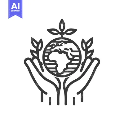 Aset premium populer: Two hands holding the earth with plants above and beside