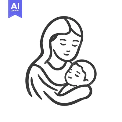 A mother lovingly holding her sleeping infant child carefully