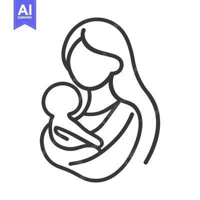 Mother figure tenderly holding a baby in her loving arms