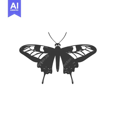 Aset premium populer: An illustration of a butterfly with open wings isolated on white