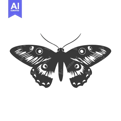 Premium design asset: An illustration featuring a symmetrical moth with elaborate wing patte