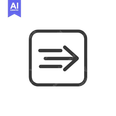 Aset premium populer: Forward Arrow Icon in Rounded Square Frame, Simple Design