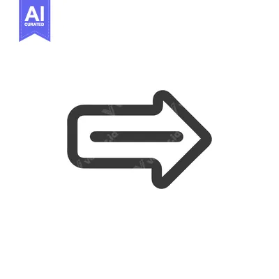 Aset premium populer: Bold Right Arrow Icon with Rounded Edges and Central Line on White