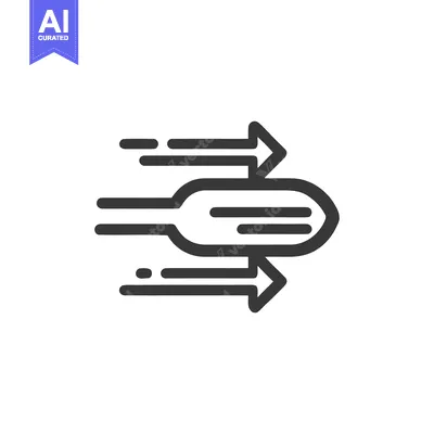 Download Diverging Arrows Icon: Dynamic Movement, Directional Flow, Vector Illu Vector Graphic