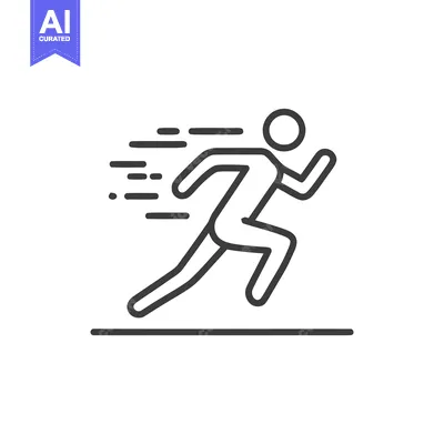Download Dynamic Runner Icon: Minimalist Line Art for Speed and Motion Vector Graphic
