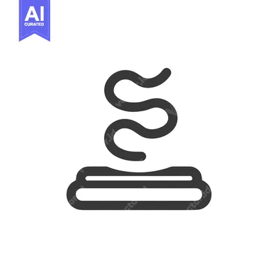 Aset desain premium: Minimalist Hot Stone Massage Icon with Ascending Steam on White Backgr