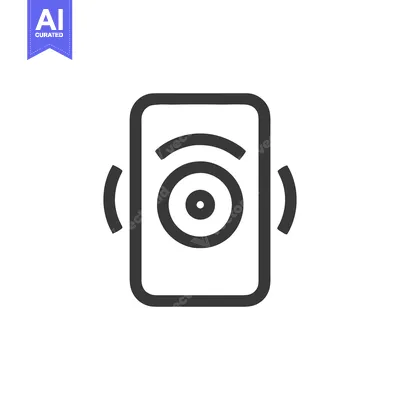 Aset premium populer: Vibrating Smartphone Icon: Minimalist Design for Notification Alert