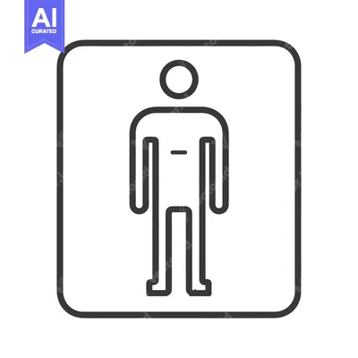 Premium design asset: A simplified depiction of a person in a rectangular sign