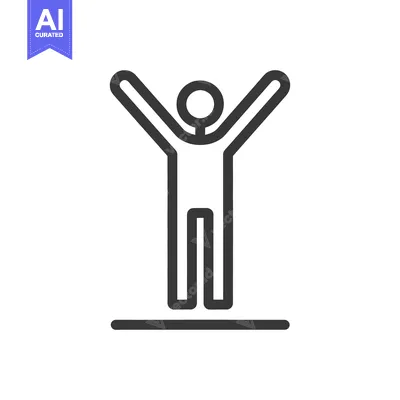 Popular premium asset: A simple outline drawing of a person with arms raised up