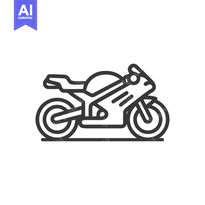 Aset desain premium: Sleek Motorcycle Outline: Modern, Minimalist Design on White Backgroun