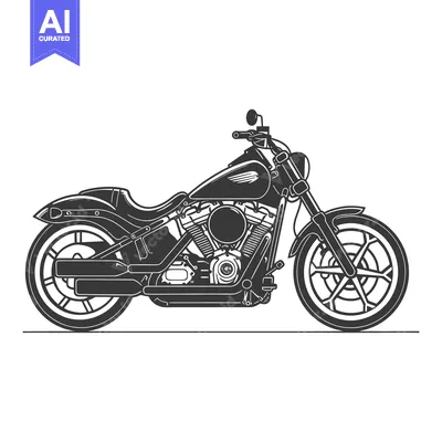 Aset desain premium: A detailed illustration of a classic styled motorcycle design