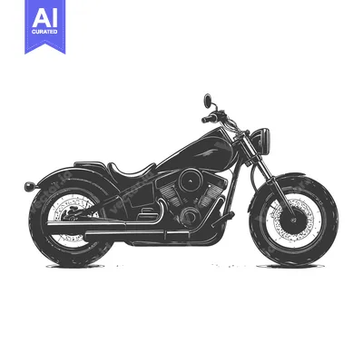 Aset premium populer: A dark monochrome side view image of a motorcycle