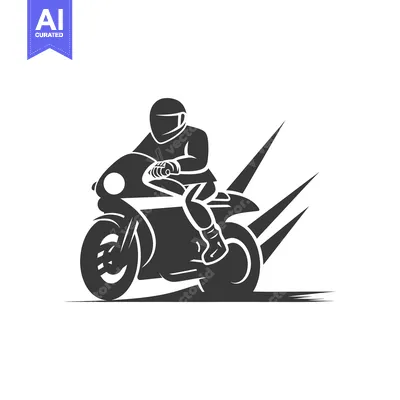 Aset premium populer: Motorcycle Rider with Helmet and Speed Lines