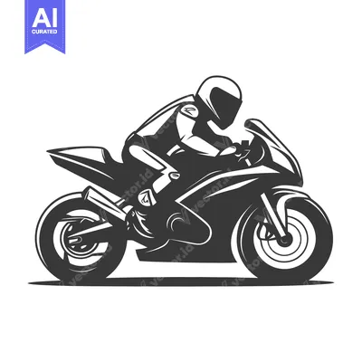 Aset premium populer: A Motorcycle Rider Leaning Over a Sport Bike Silhouette