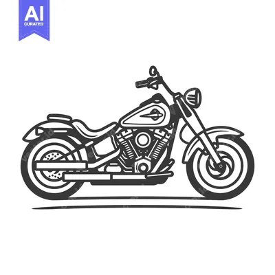 Popular premium asset: Black and white motorcycle icon featuring various components and detai