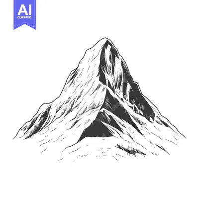 Aset premium populer: Detailed illustration of a tall and imposing mountain peak