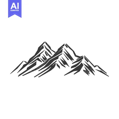 Popular premium asset: Silhouette depiction of a jagged and stylized mountain range