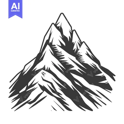 Aset premium populer: A detailed artistic representation of a large mountain range illustrat