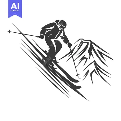 A skier confidently descends a snowy mountain slope with speed