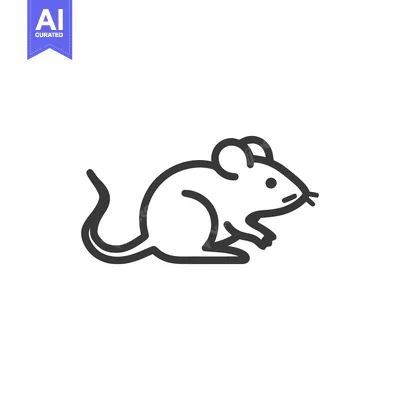 Premium design asset: Minimalist Mouse Icon: Clean Line Art Illustration on White Background