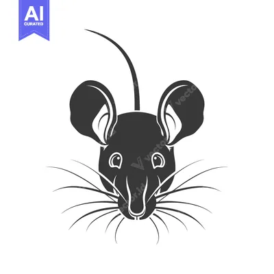 Aset desain premium: An illustration depicting a stylized front facing rodent head