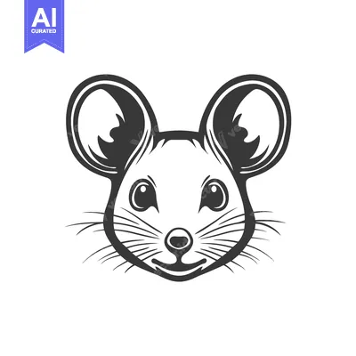 Aset premium populer: A stylized and detailed illustration of a cute mouse head