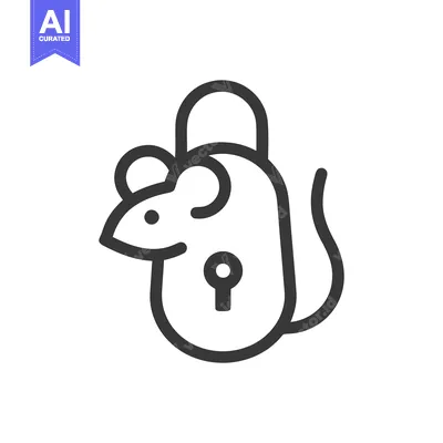 Aset premium populer: Minimalist Mouse Lock Icon: Security Concept, Outline Style, Vector Il