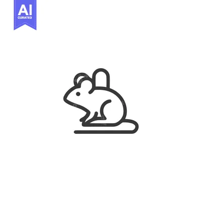 Aset premium populer: Minimalist Mouse Icon: Clean Line Art Illustration on White Background