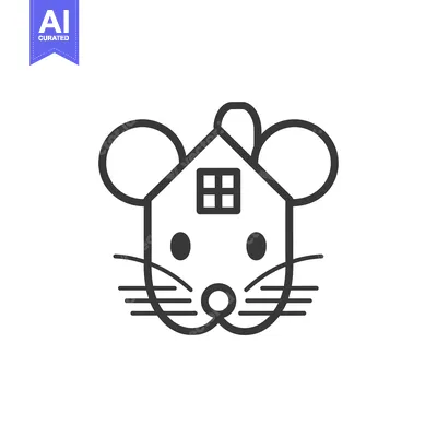 Premium design asset: Mouse-Shaped House with Window and Whiskers