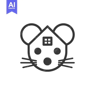 Premium design asset: Mouse with a House for a Head