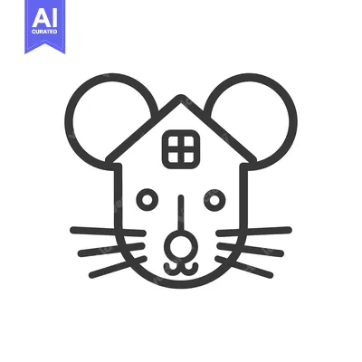 Premium design asset: Mouse with House on its Head