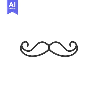 Popular premium asset: A black minimalist depiction of a stylized mustache