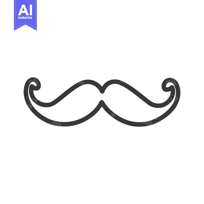 Aset premium populer: A Simple And Detailed Outline Drawing of a Stylish Mustache
