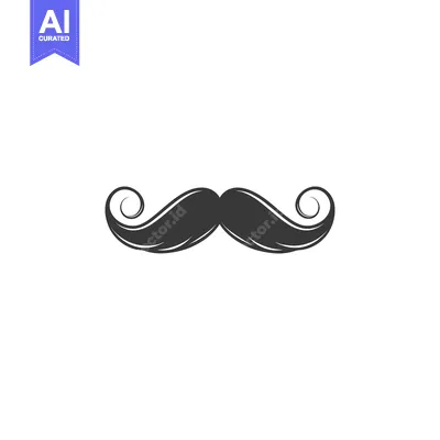 Popular premium asset: A black mustache illustration on a plain white background appears simp