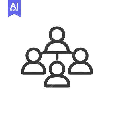 Premium design asset: Minimalist Hierarchy Icon: Organization Chart with Connected People