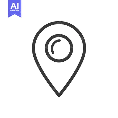 Aset desain premium: Minimalist Location Pin Icon: Simple, Clean Design for Maps and Naviga