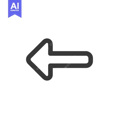 Popular premium asset: Bold Outline Arrow Pointing Left on White Background