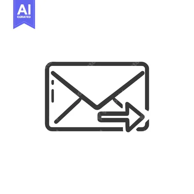 Aset desain premium: Send Email Icon: Minimalist Outline Design with Arrow