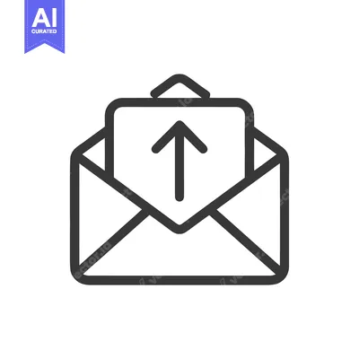 Popular premium asset: Minimalist Open Envelope Icon with Upward Arrow Symbol